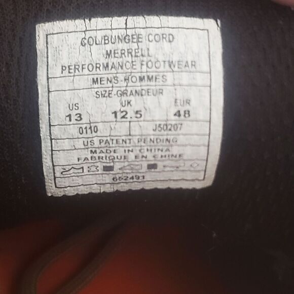 Merrell Col Bungee Cord Mid Waterproof Hiking Boots Brown Men's Size 13 J50207 - Picture 9 of 11